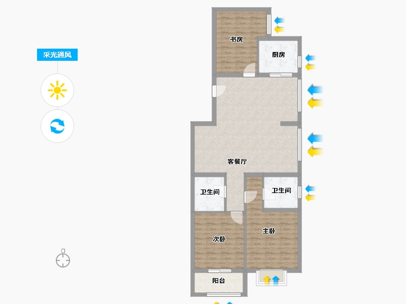 山西省-太原市-万科翡翠东第-97.09-户型库-采光通风