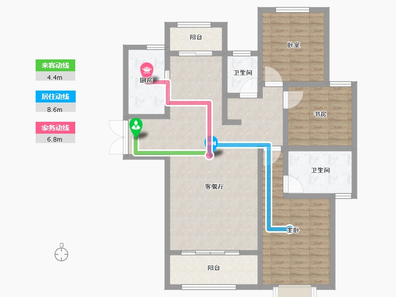 甘肃省-兰州市-兰石豪布斯卡-110.98-户型库-动静线