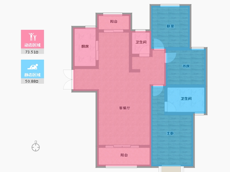 甘肃省-兰州市-兰石豪布斯卡-110.98-户型库-动静分区