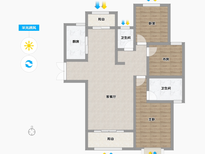 甘肃省-兰州市-兰石豪布斯卡-110.98-户型库-采光通风