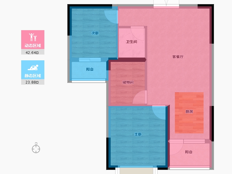 广西壮族自治区-南宁市-振宁星光广场-59.46-户型库-动静分区