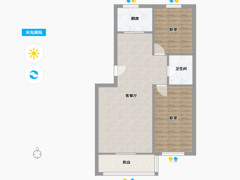 河北省-廊坊市-市场嘉园小区-89.00-户型库-采光通风