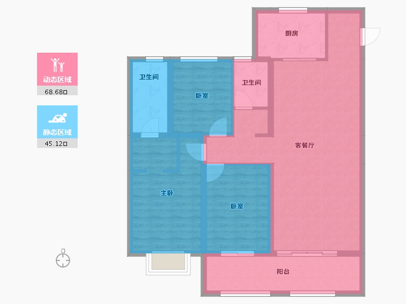 山西省-太原市-太原绿地新里城-102.09-户型库-动静分区