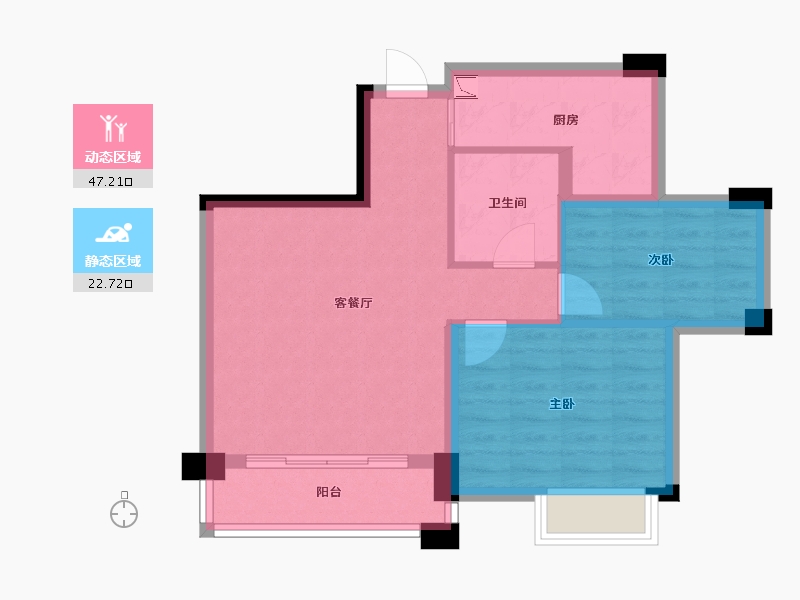 广西壮族自治区-南宁市-国田秋月蓝湾-62.13-户型库-动静分区