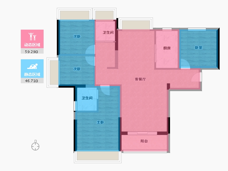 广东省-佛山市-万科天空之城-94.83-户型库-动静分区