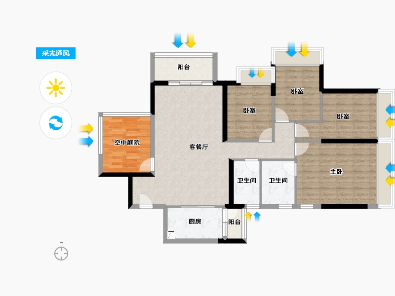 广东省-佛山市-三水冠军城-110.42-户型库-采光通风