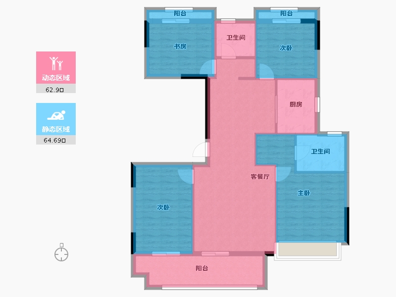 浙江省-杭州市-东亚溪雅香舍-115.20-户型库-动静分区