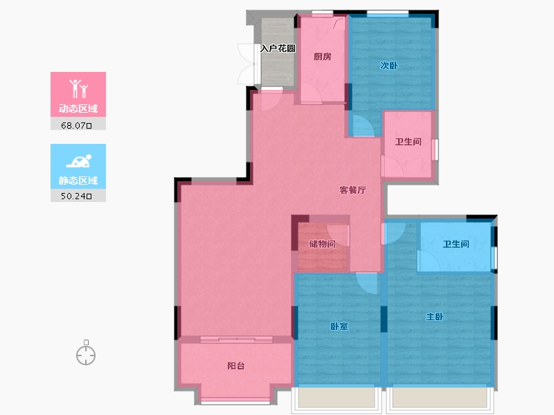 广东省-佛山市-恒大郦湖城-109.16-户型库-动静分区