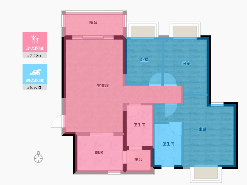 广东省-佛山市-恒大郦湖城-75.01-户型库-动静分区