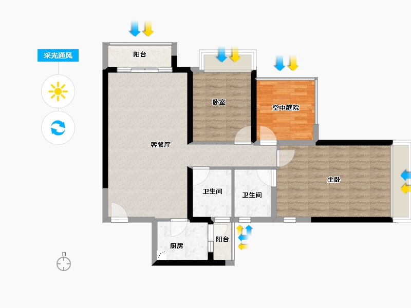 广东省-佛山市-三水冠军城-83.15-户型库-采光通风