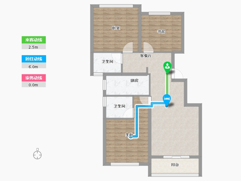 浙江省-杭州市-平峰晓庐-88.80-户型库-动静线