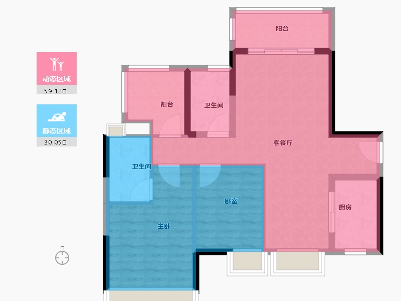 广东省-佛山市-保利紫山-80.00-户型库-动静分区