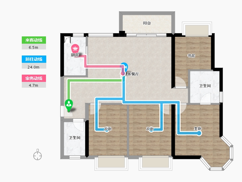 广西壮族自治区-南宁市-汉军冠江台-99.41-户型库-动静线