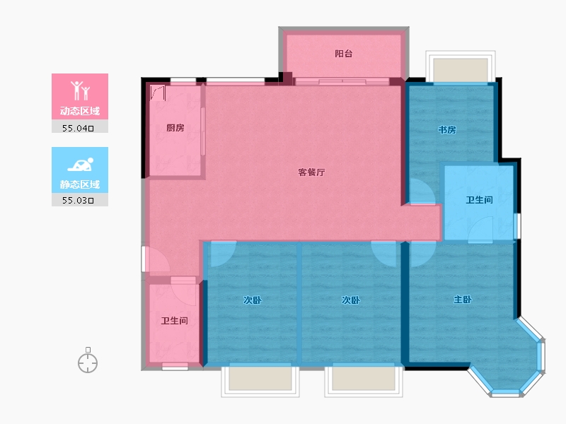 广西壮族自治区-南宁市-汉军冠江台-99.41-户型库-动静分区