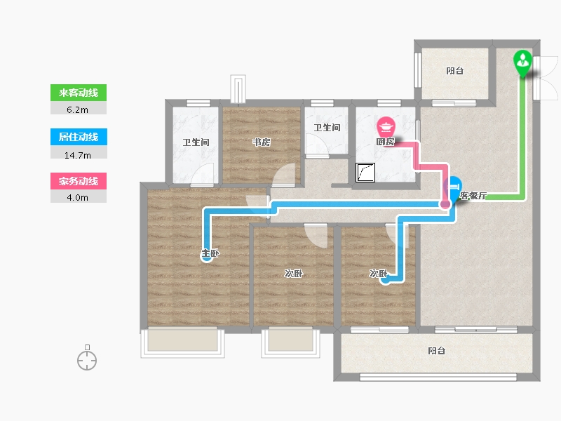 湖南省-长沙市-金地兰亭樾-108.00-户型库-动静线