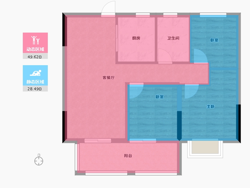 安徽省-合肥市-保利罗兰香谷-69.85-户型库-动静分区