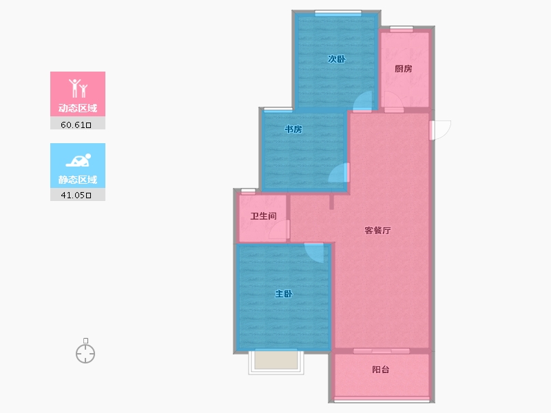 江苏省-常州市-滨江天宸-91.36-户型库-动静分区