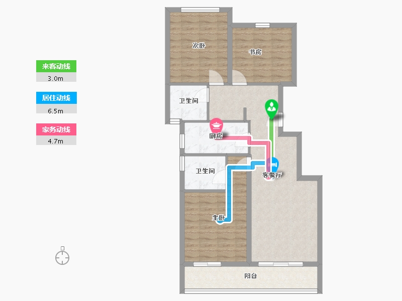 浙江省-杭州市-平峰晓庐-86.40-户型库-动静线