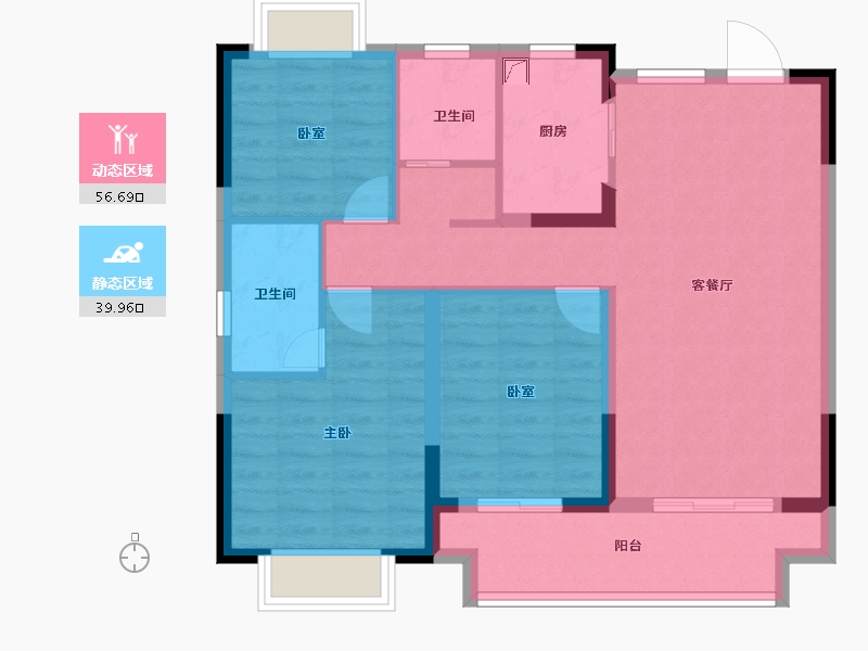 江西省-南昌市-南昌旭辉中心-86.44-户型库-动静分区