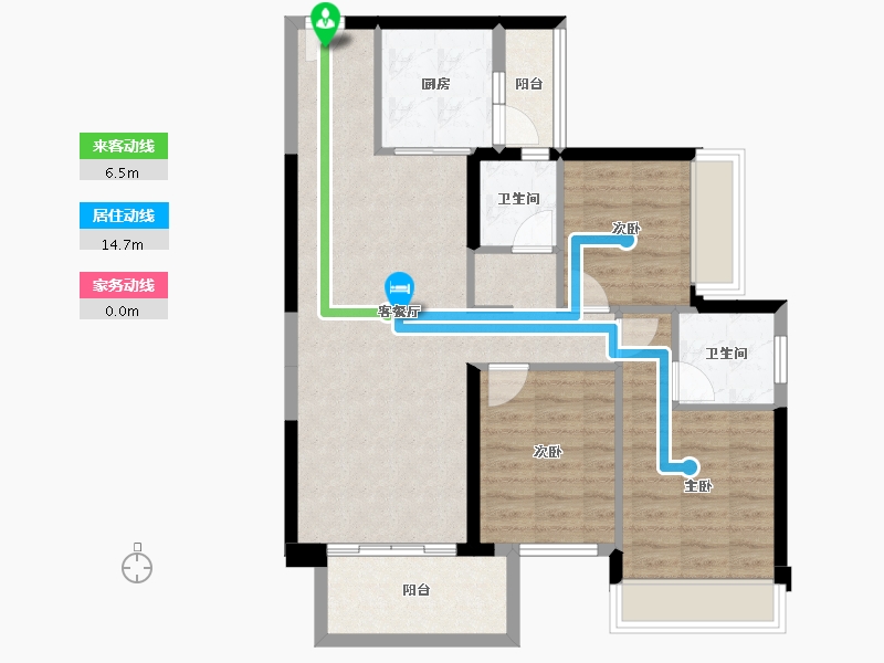 广西壮族自治区-南宁市-天健天境-83.49-户型库-动静线