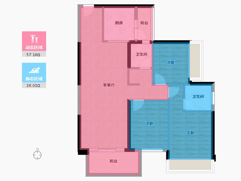 广西壮族自治区-南宁市-天健天境-83.49-户型库-动静分区