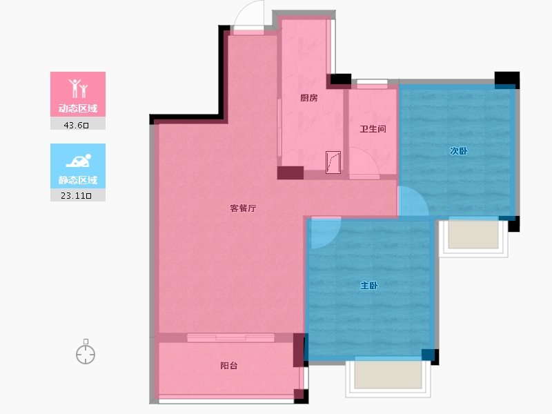 广西壮族自治区-南宁市-国田秋月蓝湾-59.50-户型库-动静分区