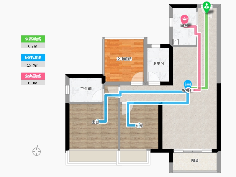 广东省-佛山市-三水冠军城-71.85-户型库-动静线