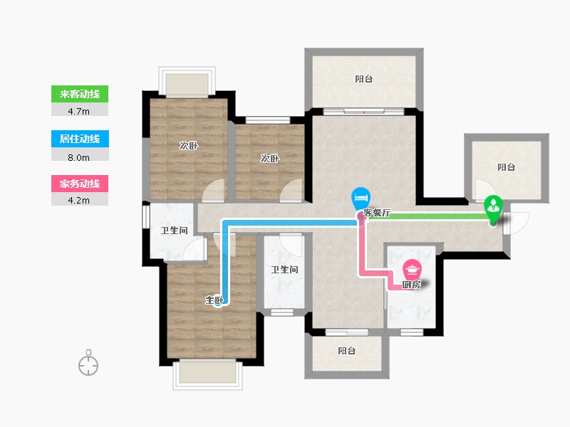 广西壮族自治区-南宁市-南宁锦樾府-90.65-户型库-动静线