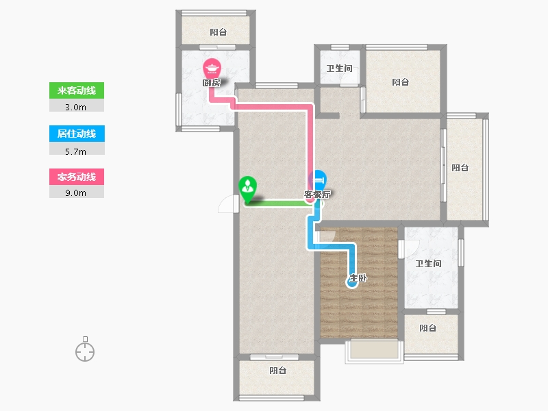 江苏省-常州市-滨江天宸-128.94-户型库-动静线