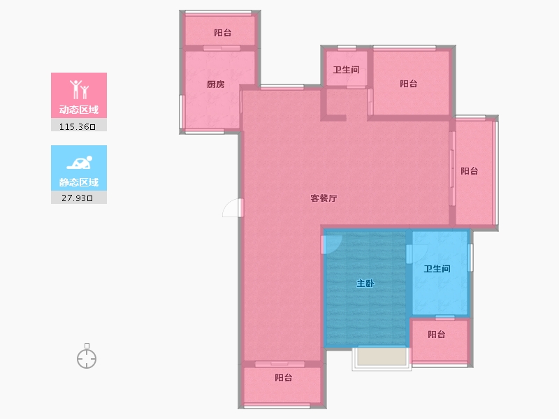 江苏省-常州市-滨江天宸-128.94-户型库-动静分区