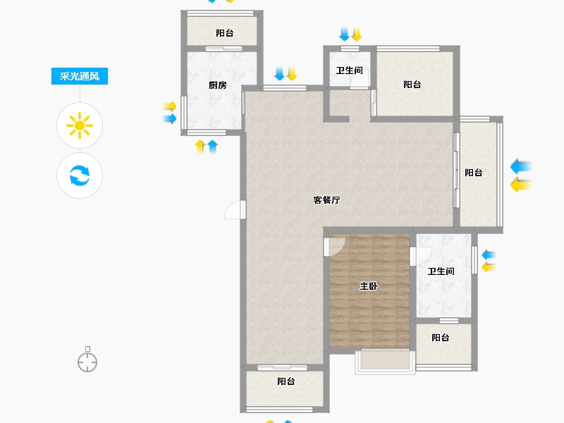 江苏省-常州市-滨江天宸-128.94-户型库-采光通风