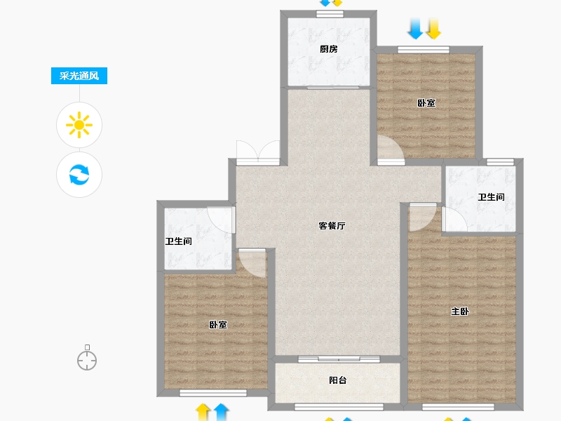 甘肃省-兰州市-兰石豪布斯卡-118.00-户型库-采光通风