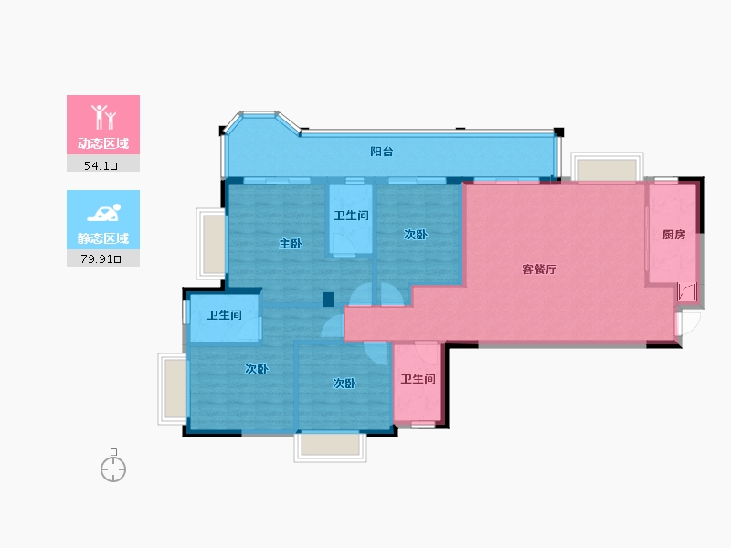 广西壮族自治区-南宁市-汉军冠江台-121.10-户型库-动静分区