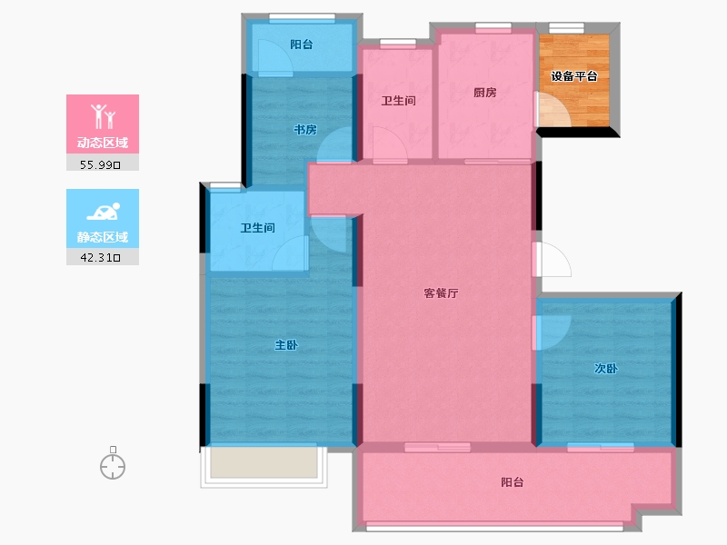 安徽省-六安市-绿地未来城-92.00-户型库-动静分区