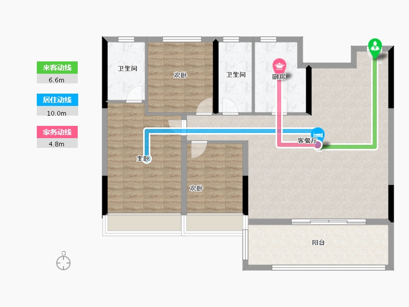 浙江省-杭州市-敏捷星著柏悦府-111.20-户型库-动静线