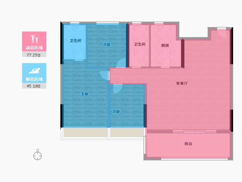 浙江省-杭州市-敏捷星著柏悦府-111.20-户型库-动静分区