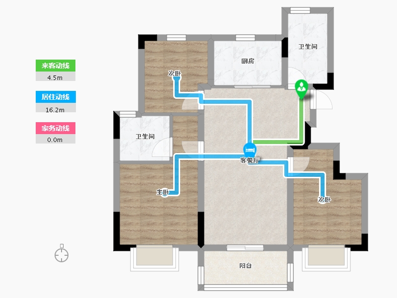 浙江省-杭州市-天樾四季-73.90-户型库-动静线