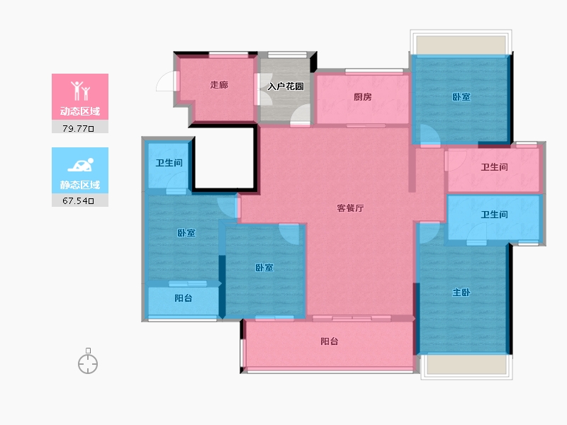 广东省-佛山市-万科天空之城-137.45-户型库-动静分区