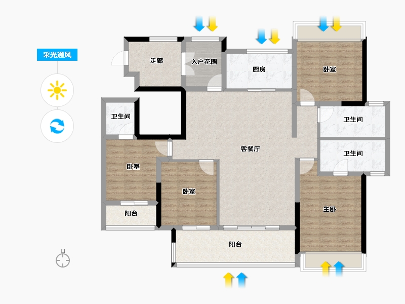 广东省-佛山市-万科天空之城-137.45-户型库-采光通风