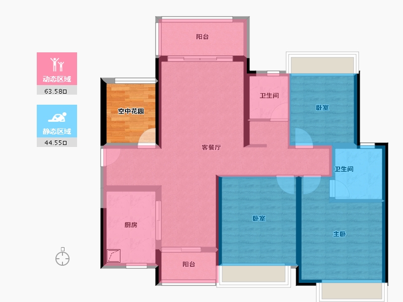 广东省-佛山市-保利中交大都汇-102.07-户型库-动静分区