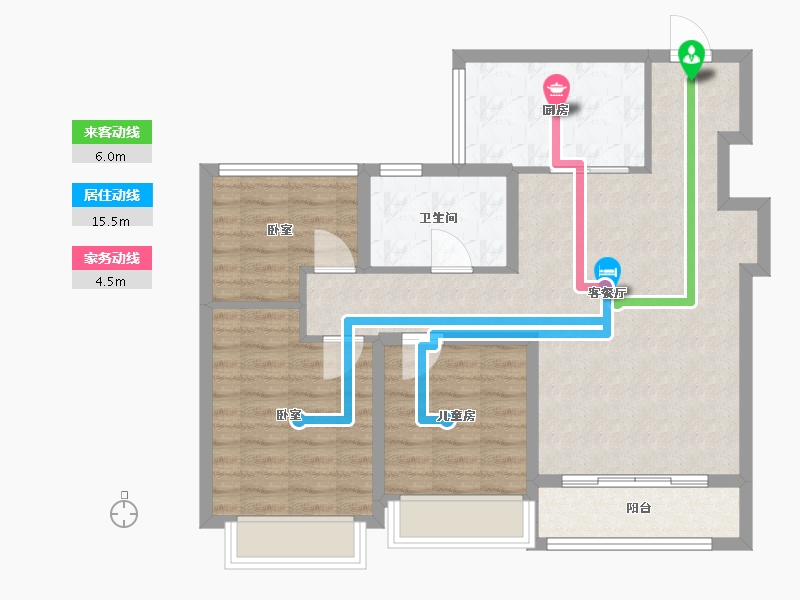 黑龙江省-哈尔滨市-融创四季宸阅-82.40-户型库-动静线