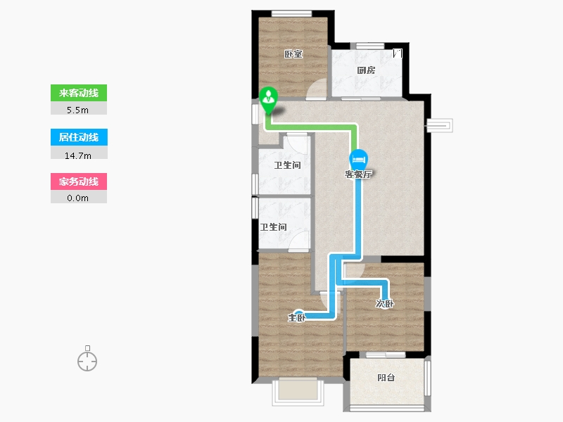 浙江省-杭州市-樾臻府-78.40-户型库-动静线