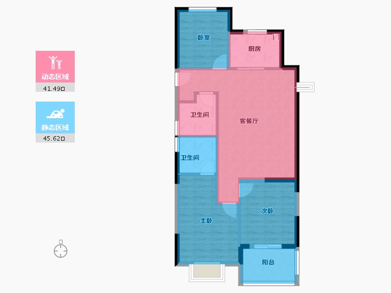 浙江省-杭州市-樾臻府-78.40-户型库-动静分区