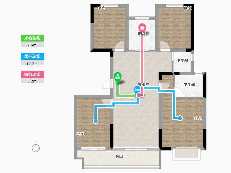 江苏省-常州市-天宁融悦府-100.82-户型库-动静线