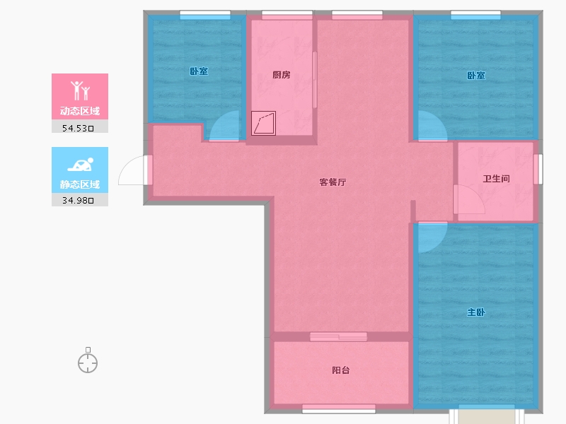 山西省-太原市-碧桂园云顶·云汇-79.56-户型库-动静分区