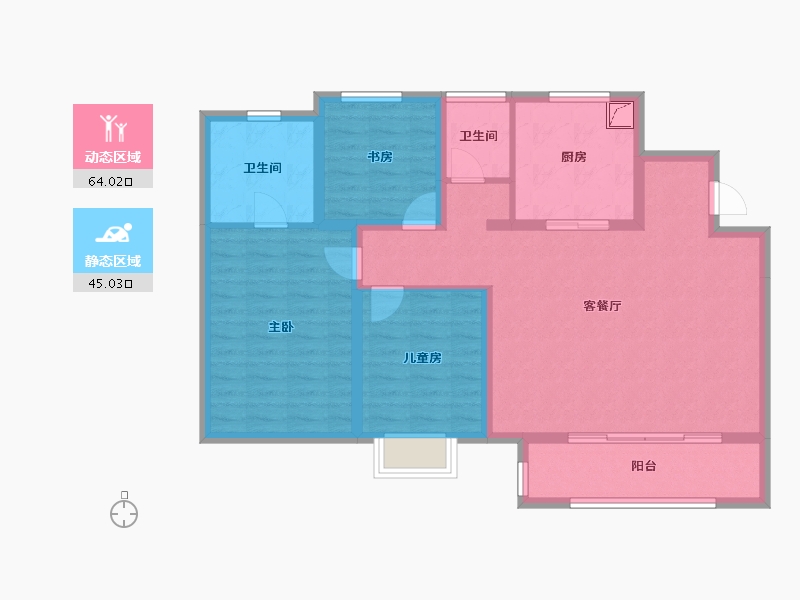 山西省-太原市-融信·时光之城-97.60-户型库-动静分区