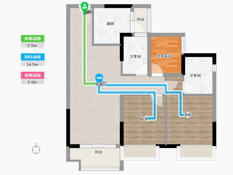 广东省-佛山市-中交白兰春晓-76.96-户型库-动静线