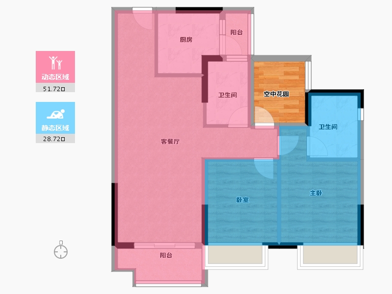 广东省-佛山市-中交白兰春晓-76.96-户型库-动静分区