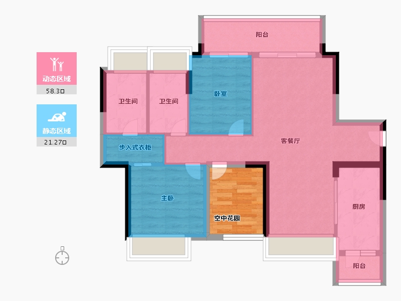 广东省-佛山市-中交白兰春晓-76.99-户型库-动静分区