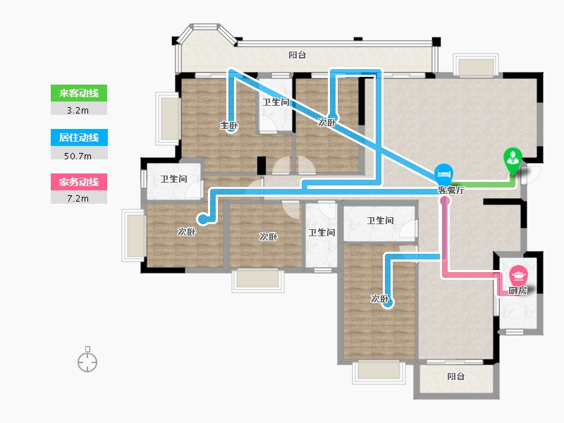 广西壮族自治区-南宁市-汉军冠江台-175.12-户型库-动静线